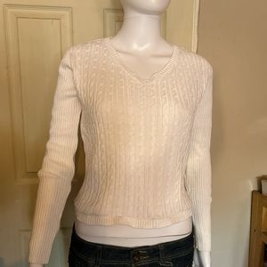Karen Scott White V Neck Sweater